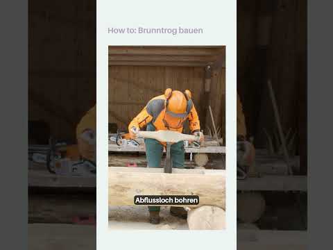 #DIY Brunntrog selber machen: aus einem Holzstamm mit Schritt für Schritt Anleitung