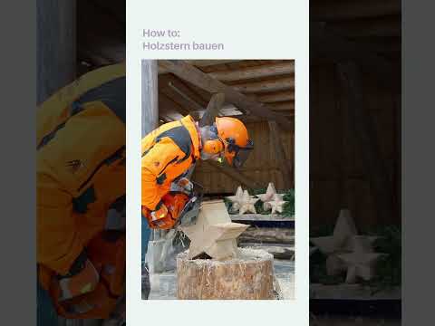 Holzstern sägen statt basteln! Mit der Motorsäge Stern schneiden ⭐ Holzdeko-Idee
