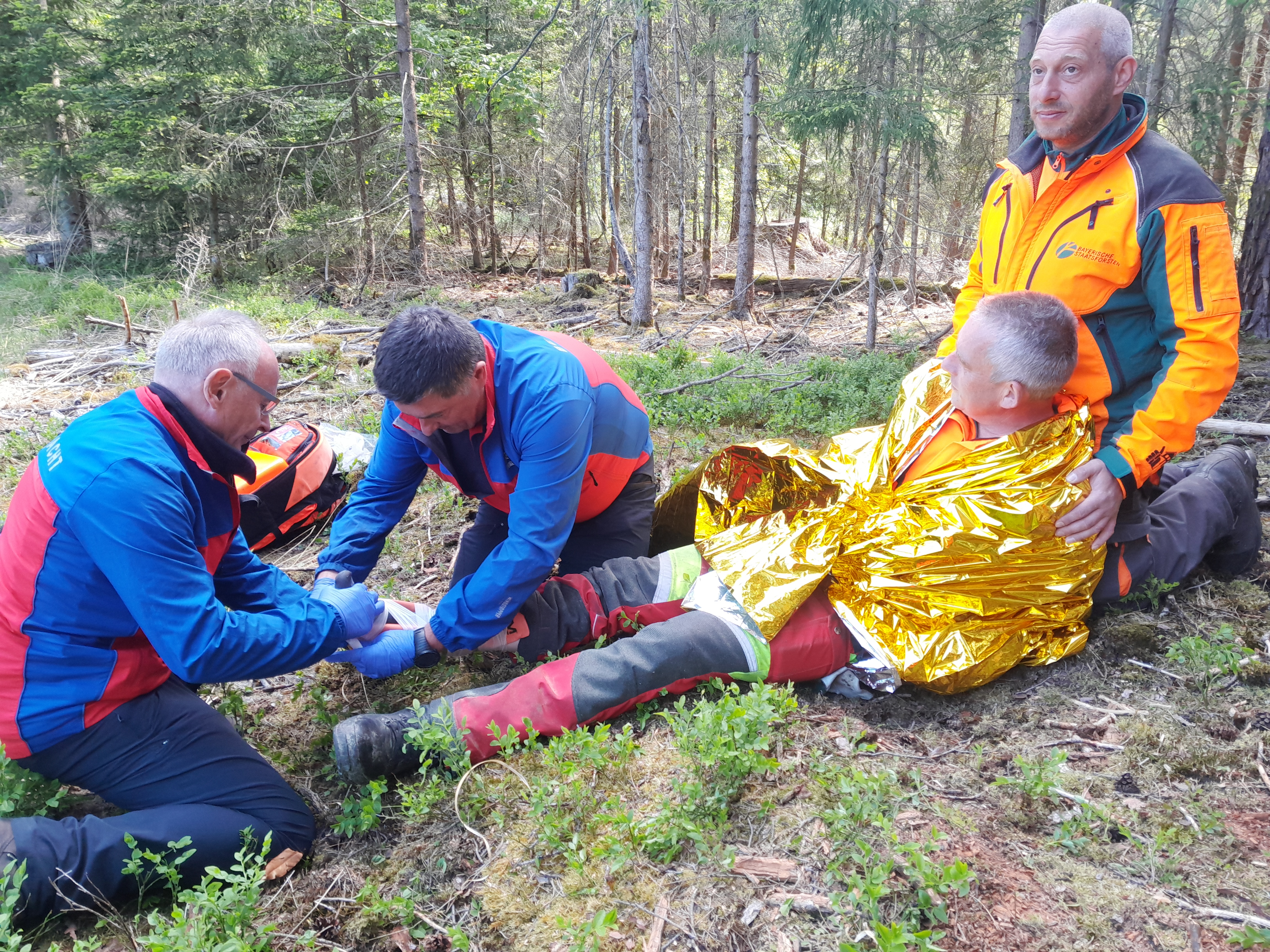 Rettungsübung mit Bergwacht im Reichswald.