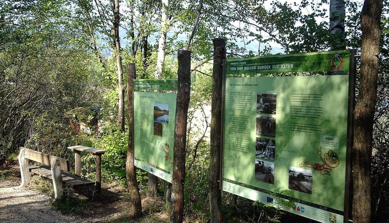 Ein Infoschild am Ainringer Moos